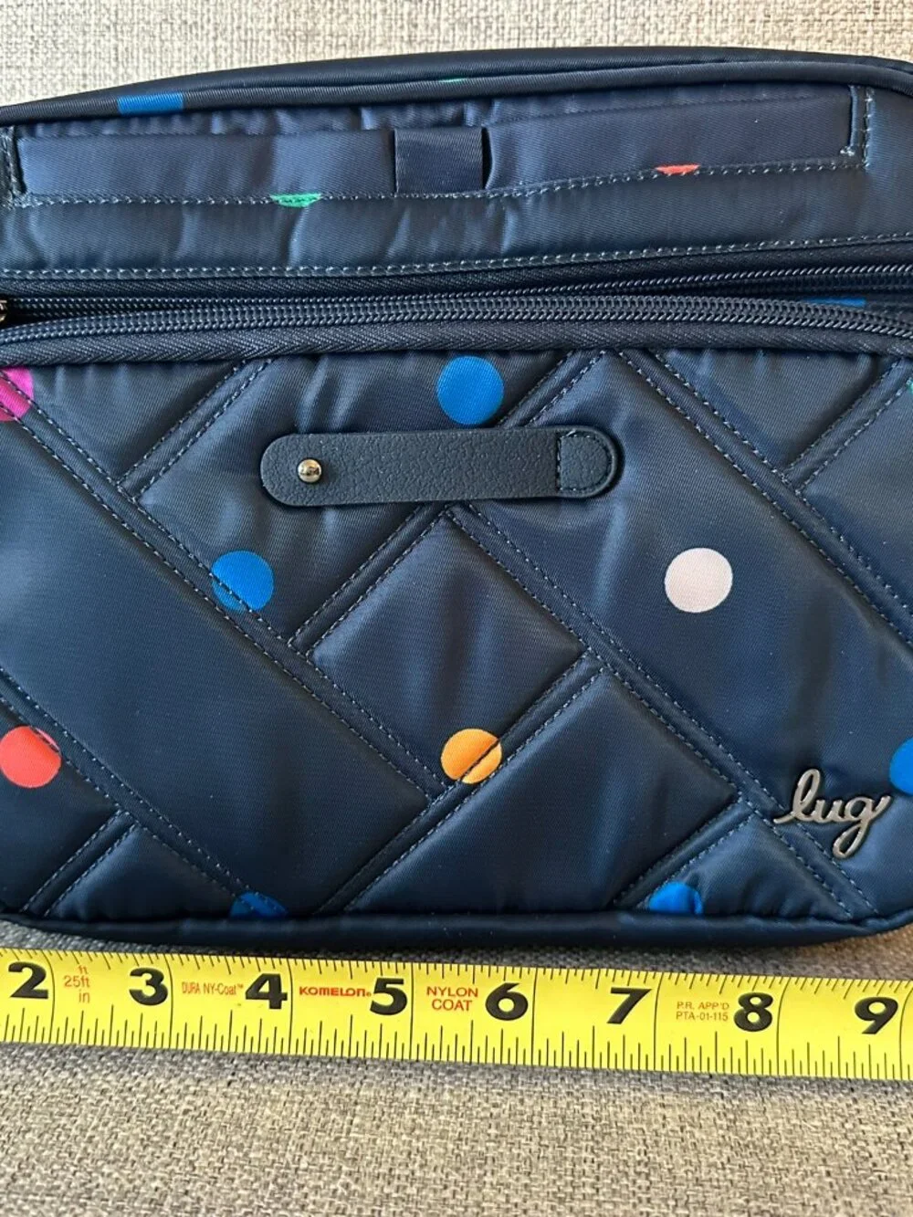NWT Lug Carousel XL 2 Crossbody Bag Multi Dots Navy RFID